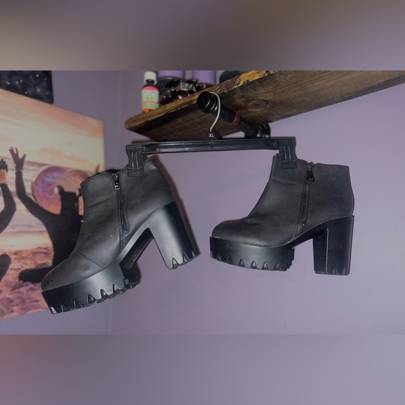 Chunky Ankle Zipper Boots - Picture 1 of 5